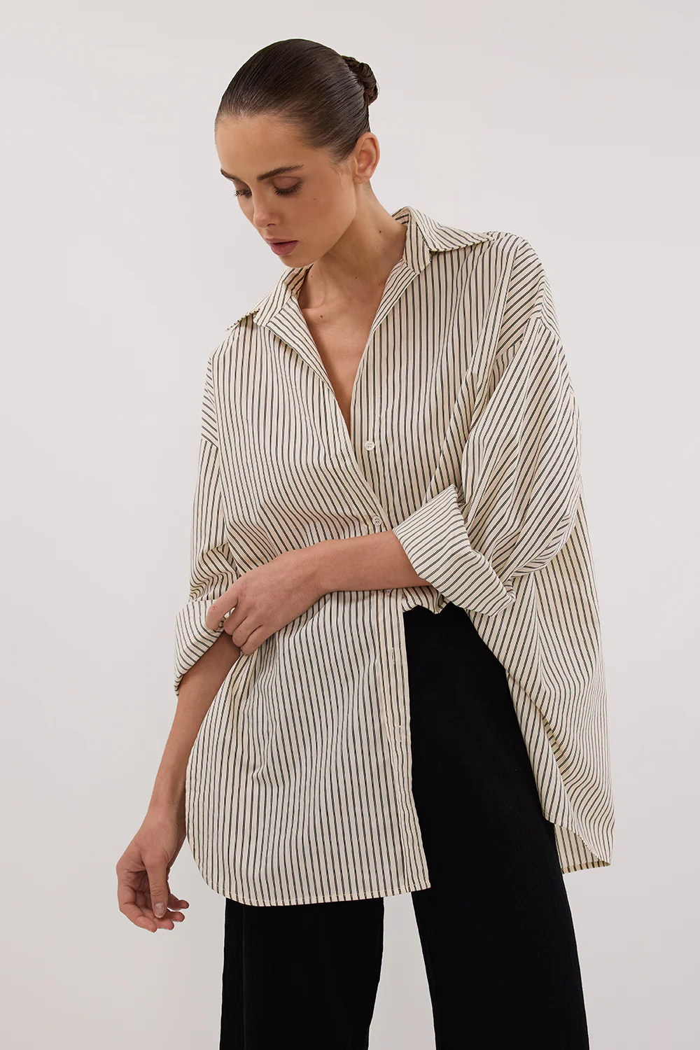 PALMA CREAM OVERSIZED SILK BLEND SHIRT - Yukikoi