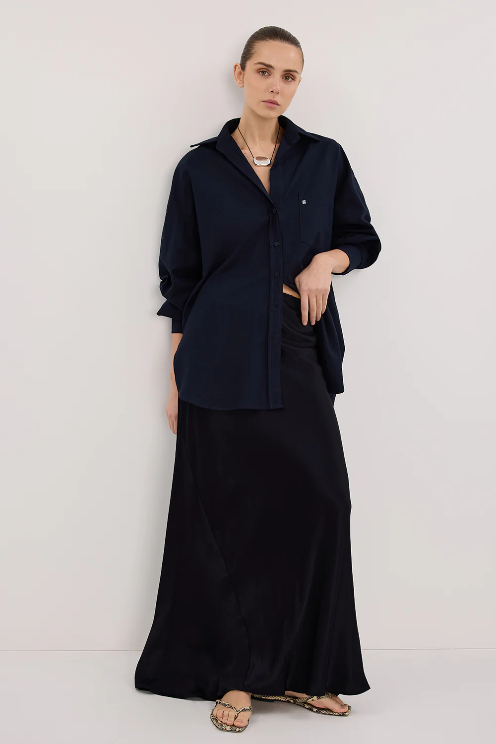 CHARLI INK SATIN MAXI SKIRT - Yukikoi