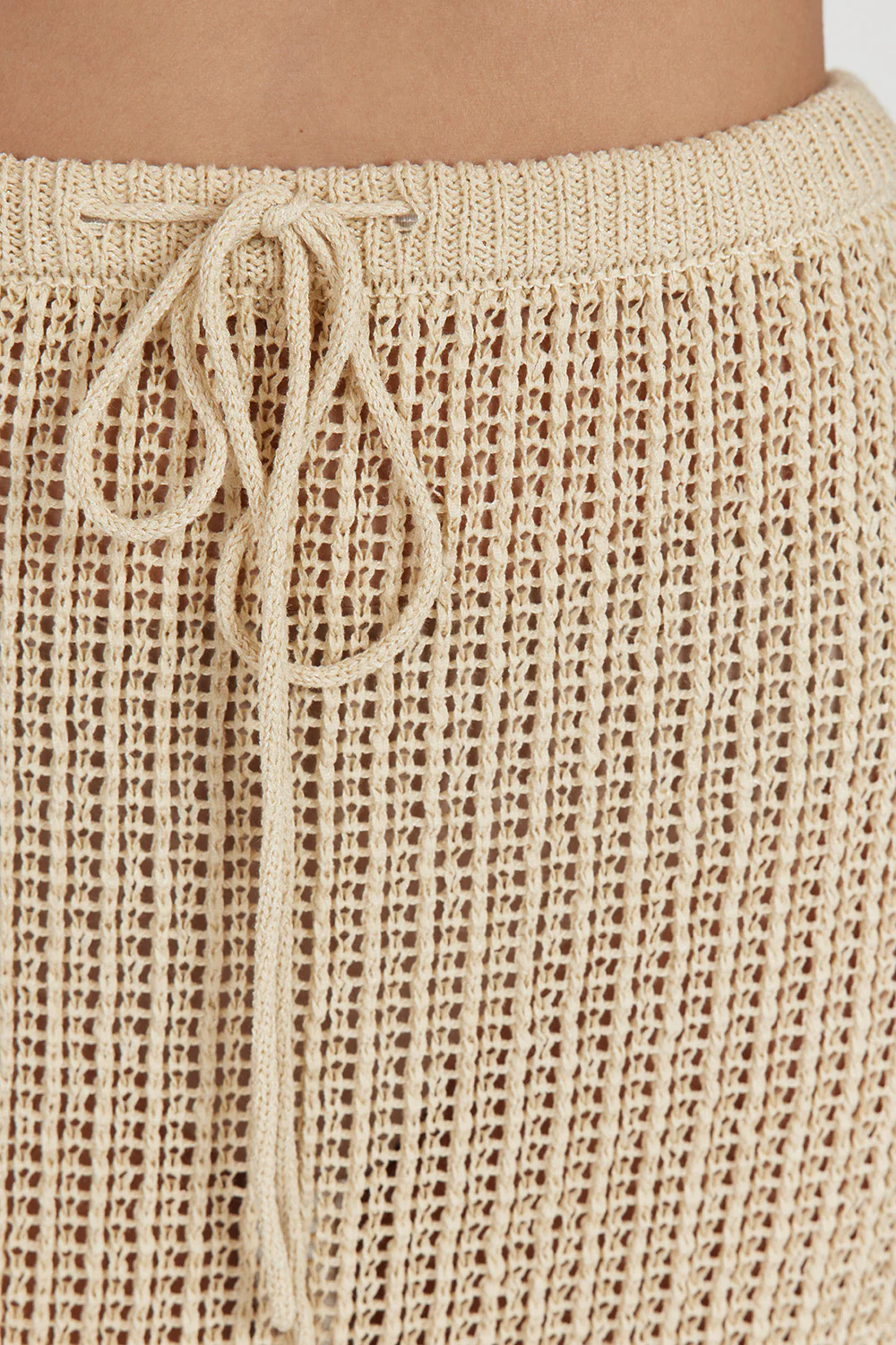 MARGOT WHEAT CROCHET MIDI SKIRT - Yukikoi