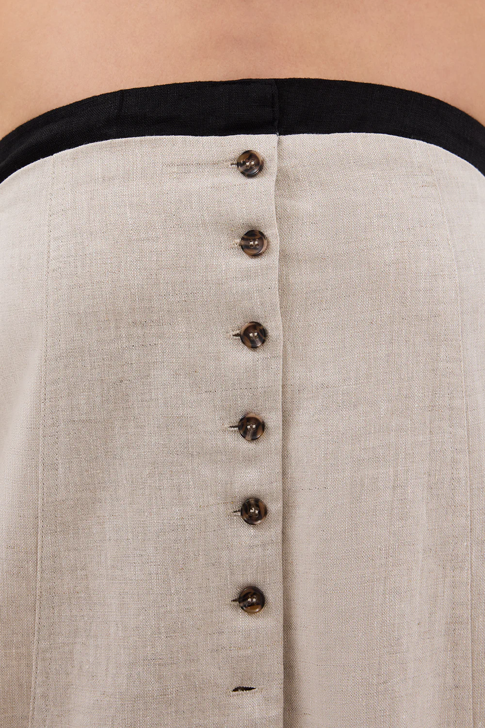 EBONY NATURAL STRAPLESS MIDI DRESS - Yukikoi