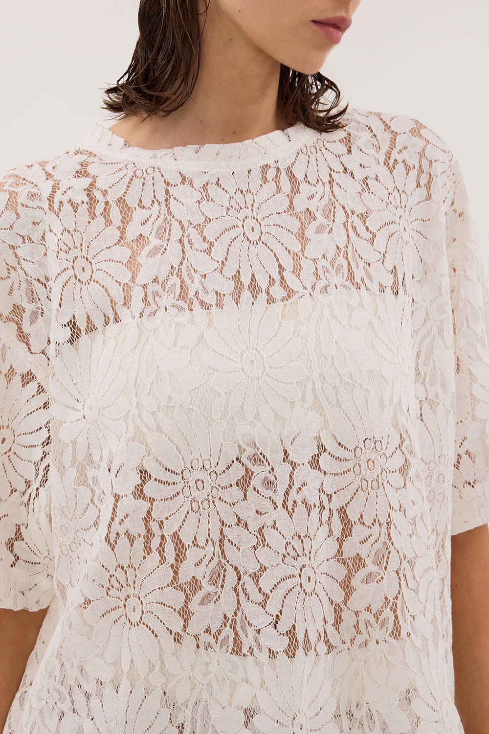 WILMA WHITE LACE TEE - Yukikoi