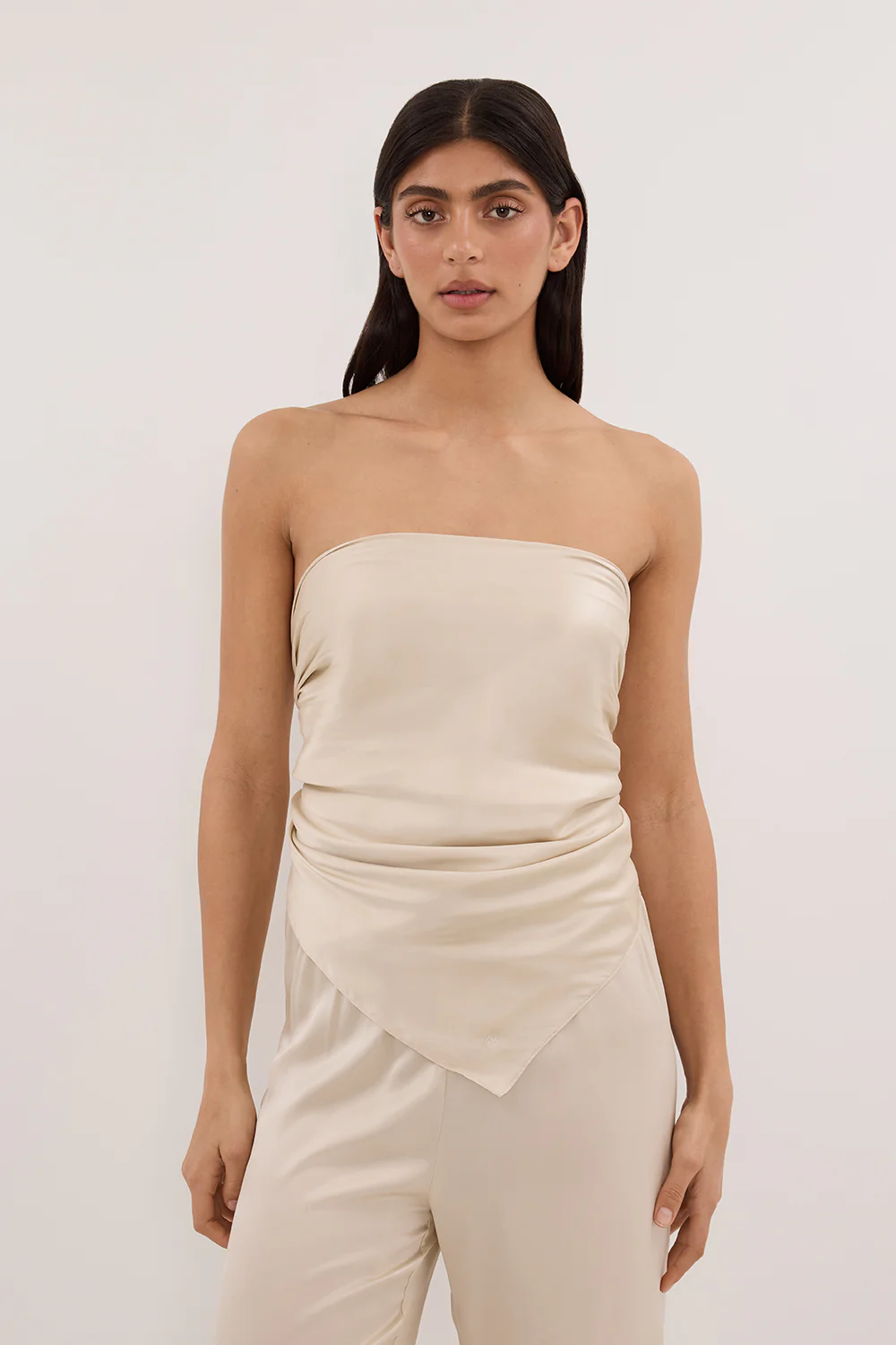 PERCY SANDSTONE SILK SCARF TOP - Yukikoi