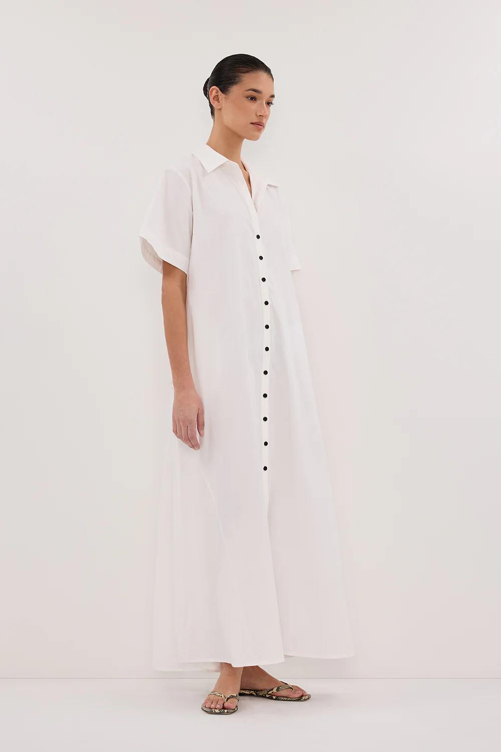 VIOLET WHITE SHIRT MIDI DRESS - Yukikoi