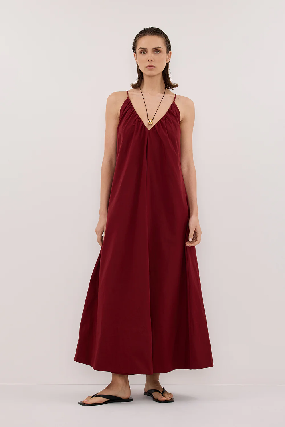 LIANA SAHARA SLEEVELESS POPLIN TENT MIDI DRESS - Yukikoi