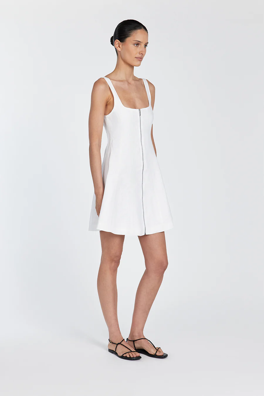 HARRIET WHITE LINEN MINI DRESS - Yukikoi