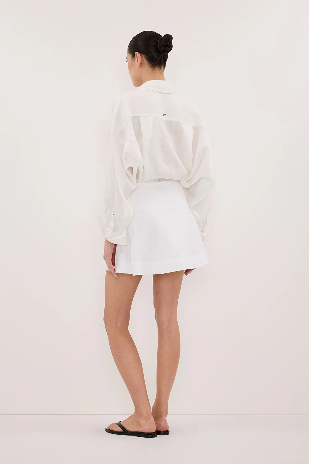 ALEA WHITE LINEN FLOUNCE MINI SKIRT - Yukikoi