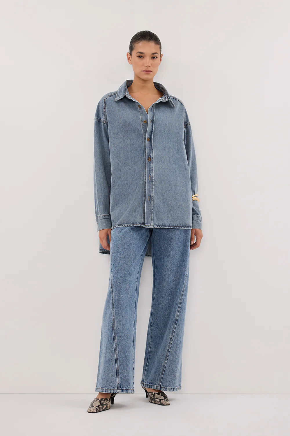 ASHTON CLASSIC BLUE OVERSIZED DENIM SHIRT - Yukikoi