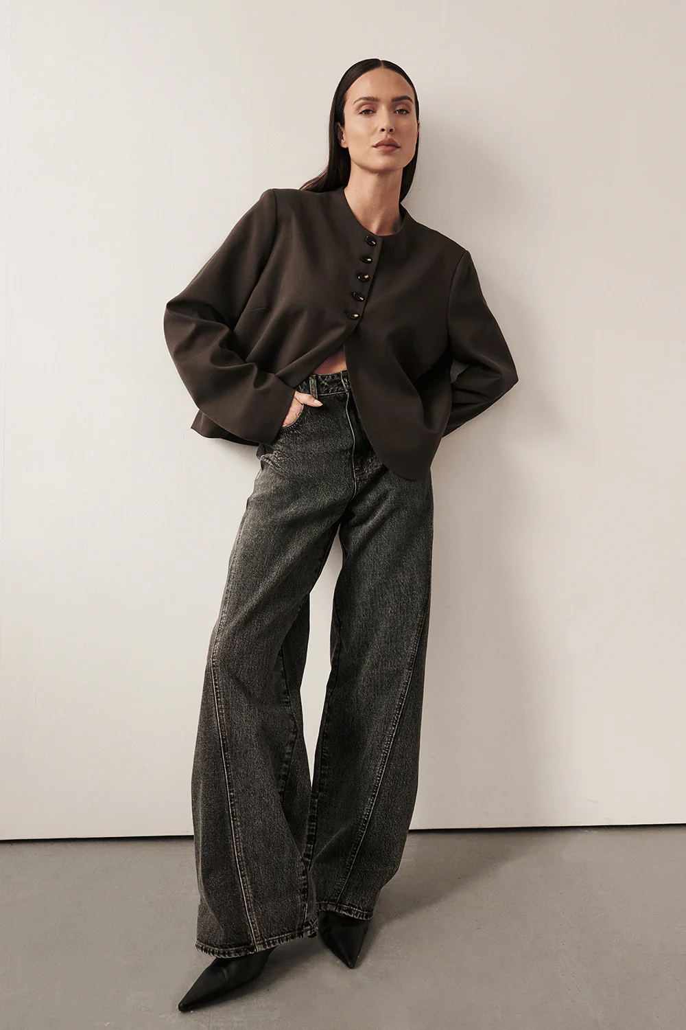 CARSON WASHED BLACK TALL WIDE LEG JEAN - Yukikoi