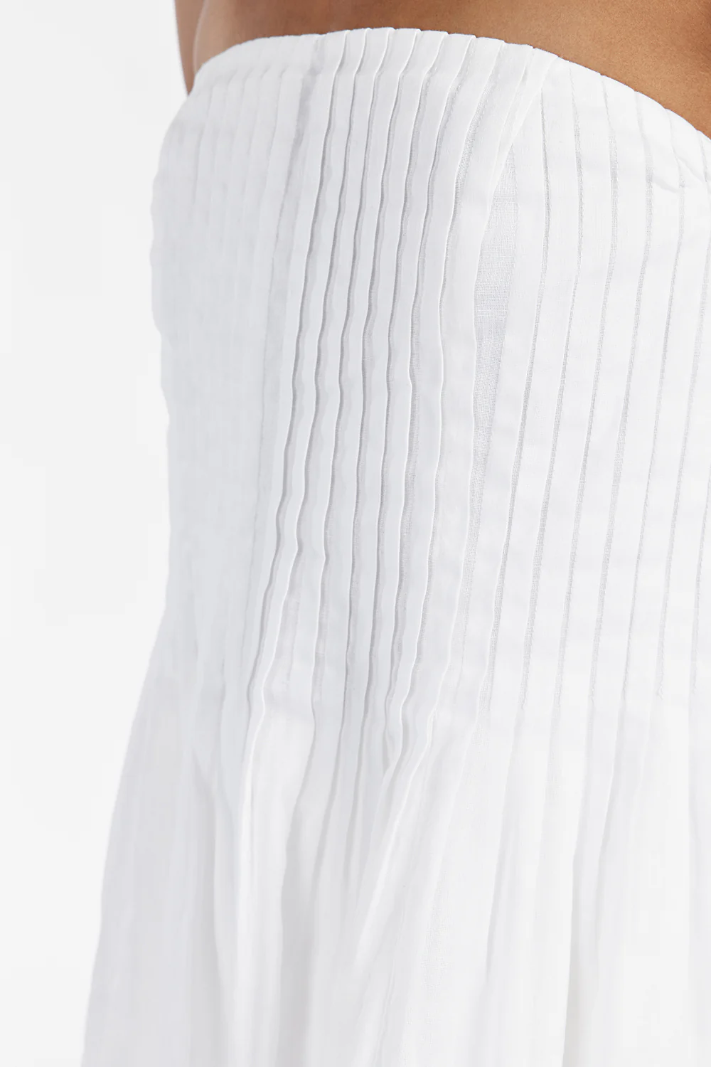 PAIGE WHITE LINEN BLEND STRAPLESS TOP - Yukikoi