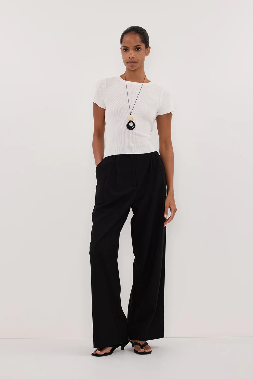 CLO WHITE RIBBED BABY TEE - Yukikoi