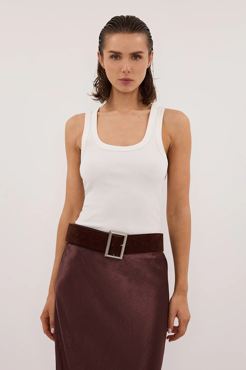 CLARA OFF WHITE SCOOP NECK TANK TOP - Yukikoi