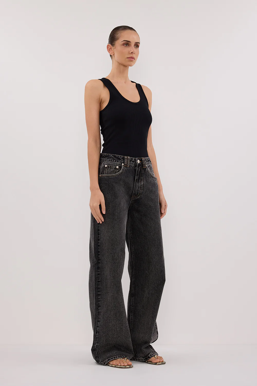 REAGAN 2.0 WASHED BLACK TALL SLOUCHY JEAN - Yukikoi