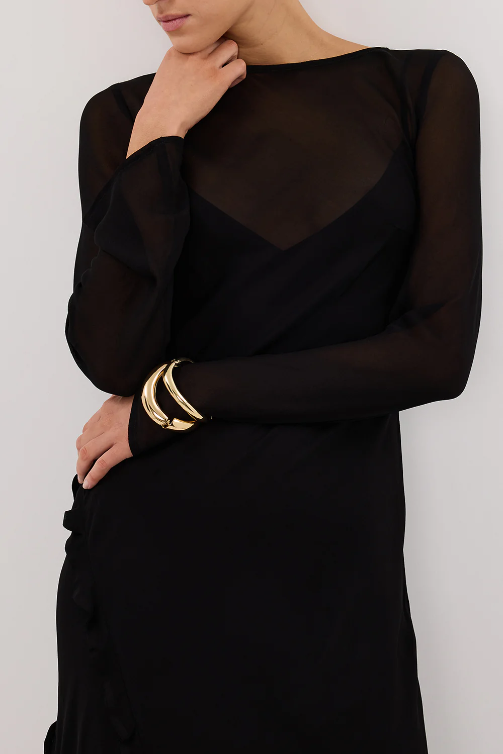 MARISSA BLACK LONG SLEEVE MAXI DRESS - Yukikoi