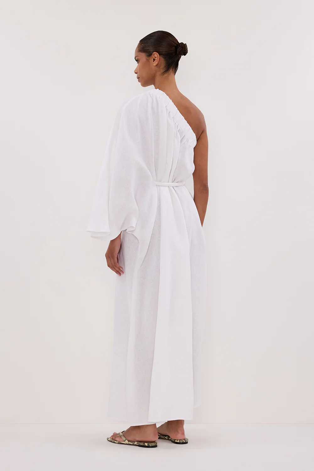 SALLY WHITE LINEN MIDI DRESS - Yukikoi