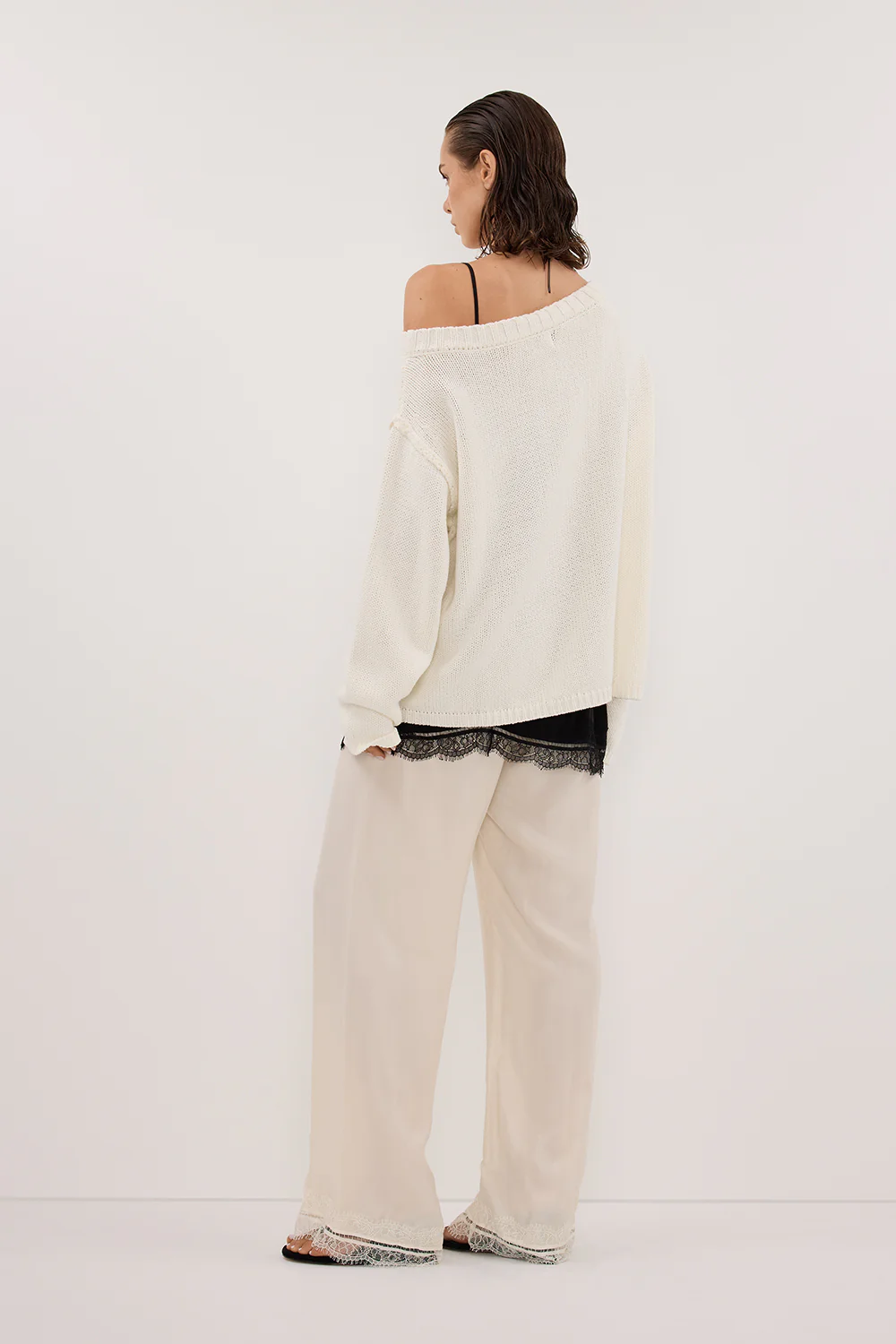 ANDREA SANDSTONE CUPRO LACE PANT - Yukikoi