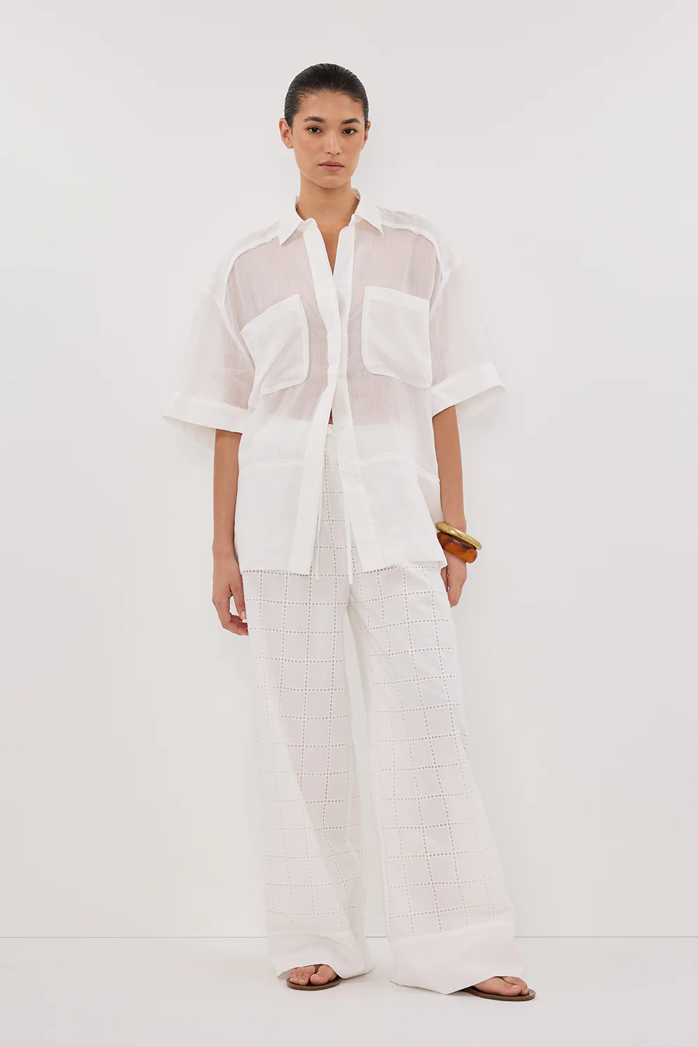 OWEN WHITE BRODERIE PANT - Yukikoi