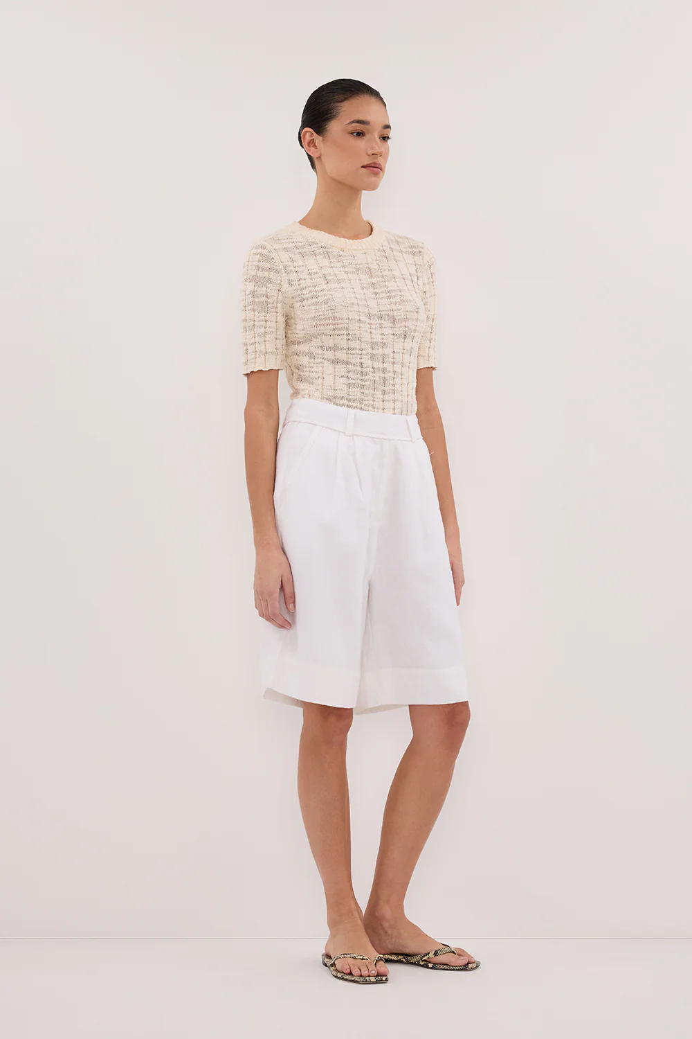 CIA NATURAL CAP SLEEVE KNIT TEE - Yukikoi