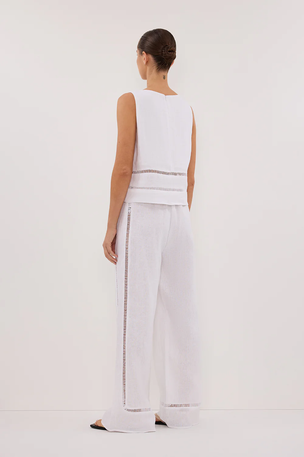 LINDSAY WHITE LINEN PANT - Yukikoi