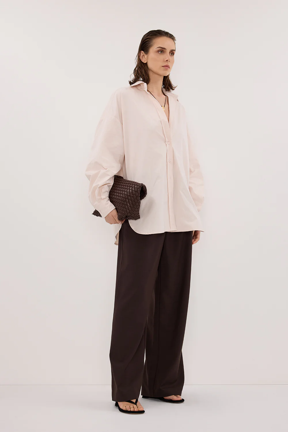 RAQUEL POWDER LONG SLEEVE COTTON POPLIN SHIRT - Yukikoi