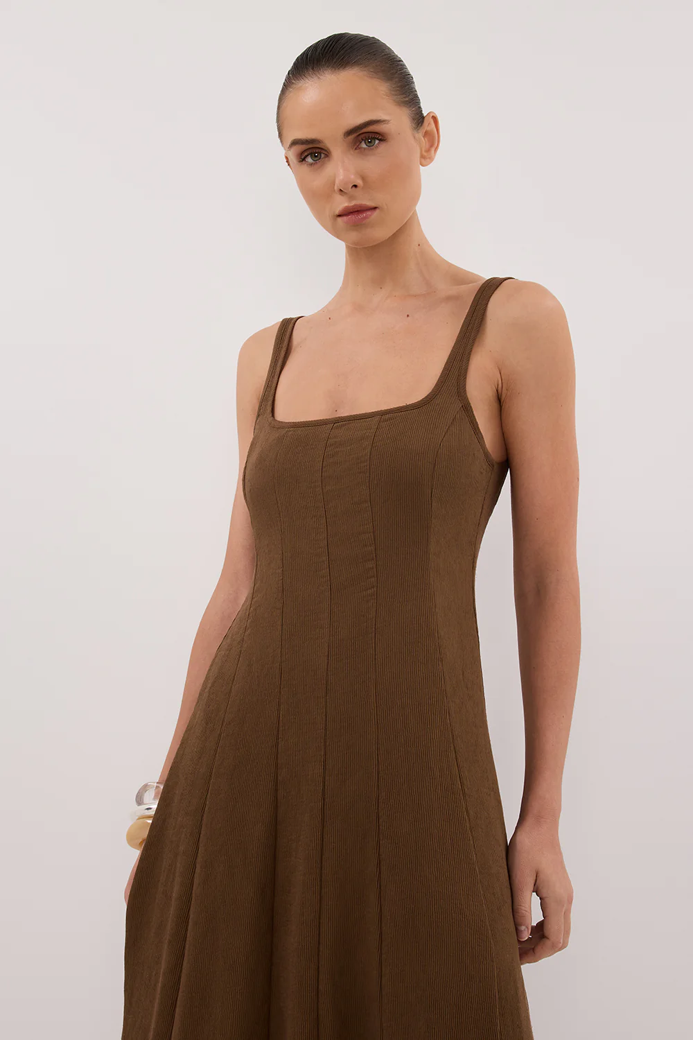 CANNE CHOCOLATE MIDI DRESS - Yukikoi