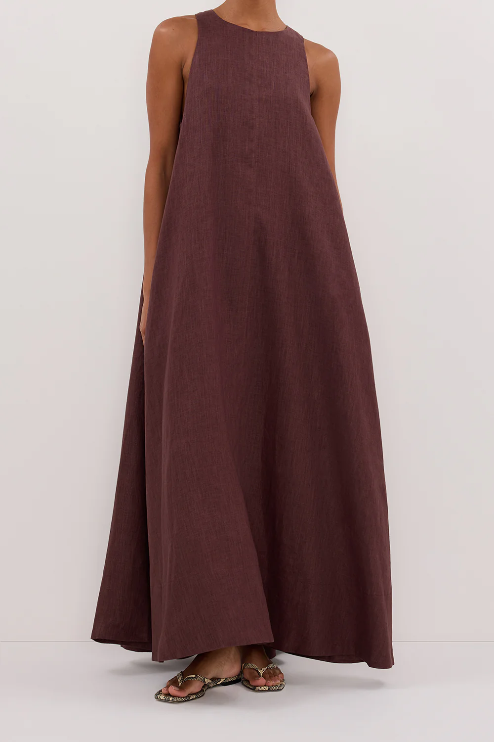 ISABELLE WALNUT LINEN MIDI DRESS - Yukikoi