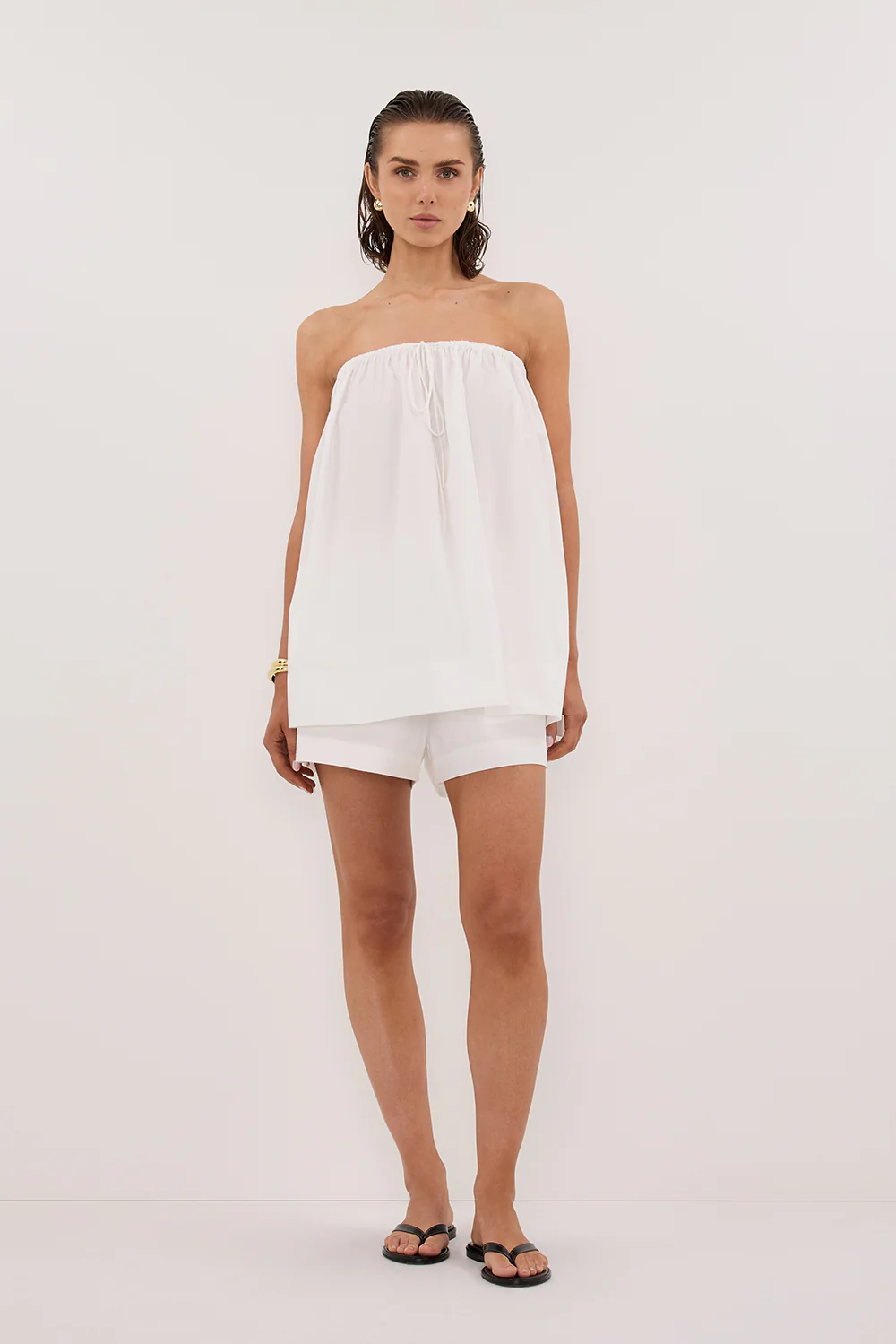 SOMMER WHITE POPLIN SHORT - Yukikoi