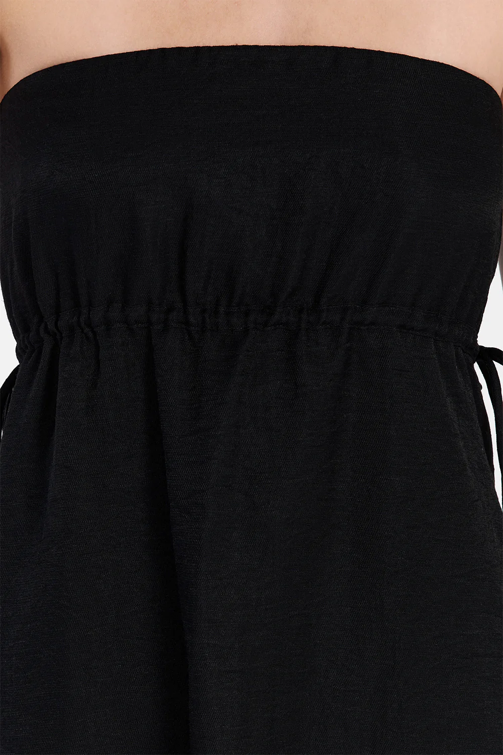MEI BLACK LINEN BLEND TUNIC TOP - Yukikoi