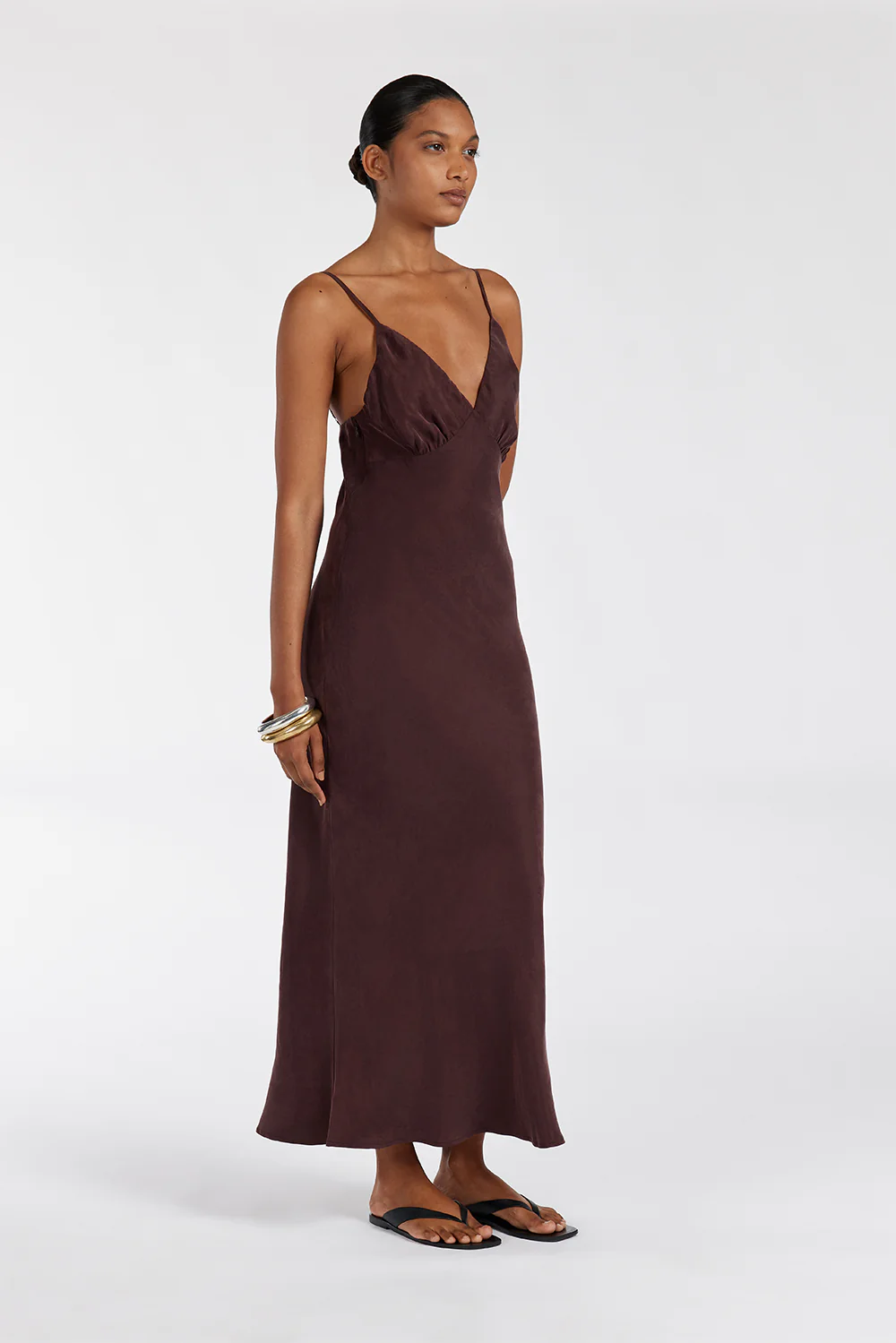 LIAM CURRANT CUPRO SLIP MIDI DRESS - Yukikoi