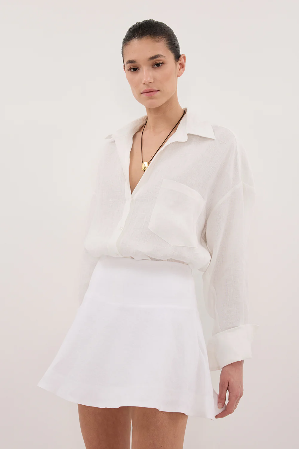 ALEA WHITE LINEN FLOUNCE MINI SKIRT - Yukikoi