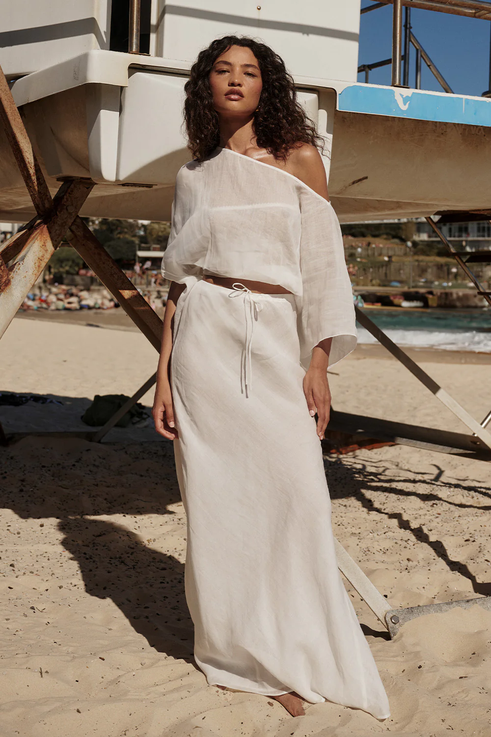 MAISON WHITE RAMIE BAIS MIDI SKIRT - Yukikoi