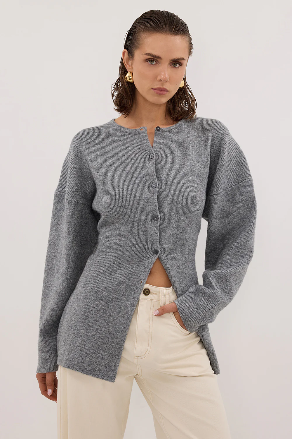 MARTHA GREY MARLE CINCHED CARDIGAN - Yukikoi