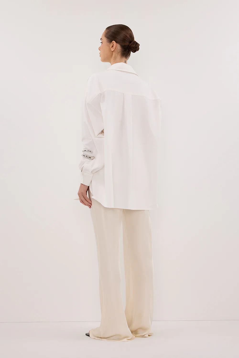 RHEA WHITE OVERSIZED COTTON SHIRT - Yukikoi
