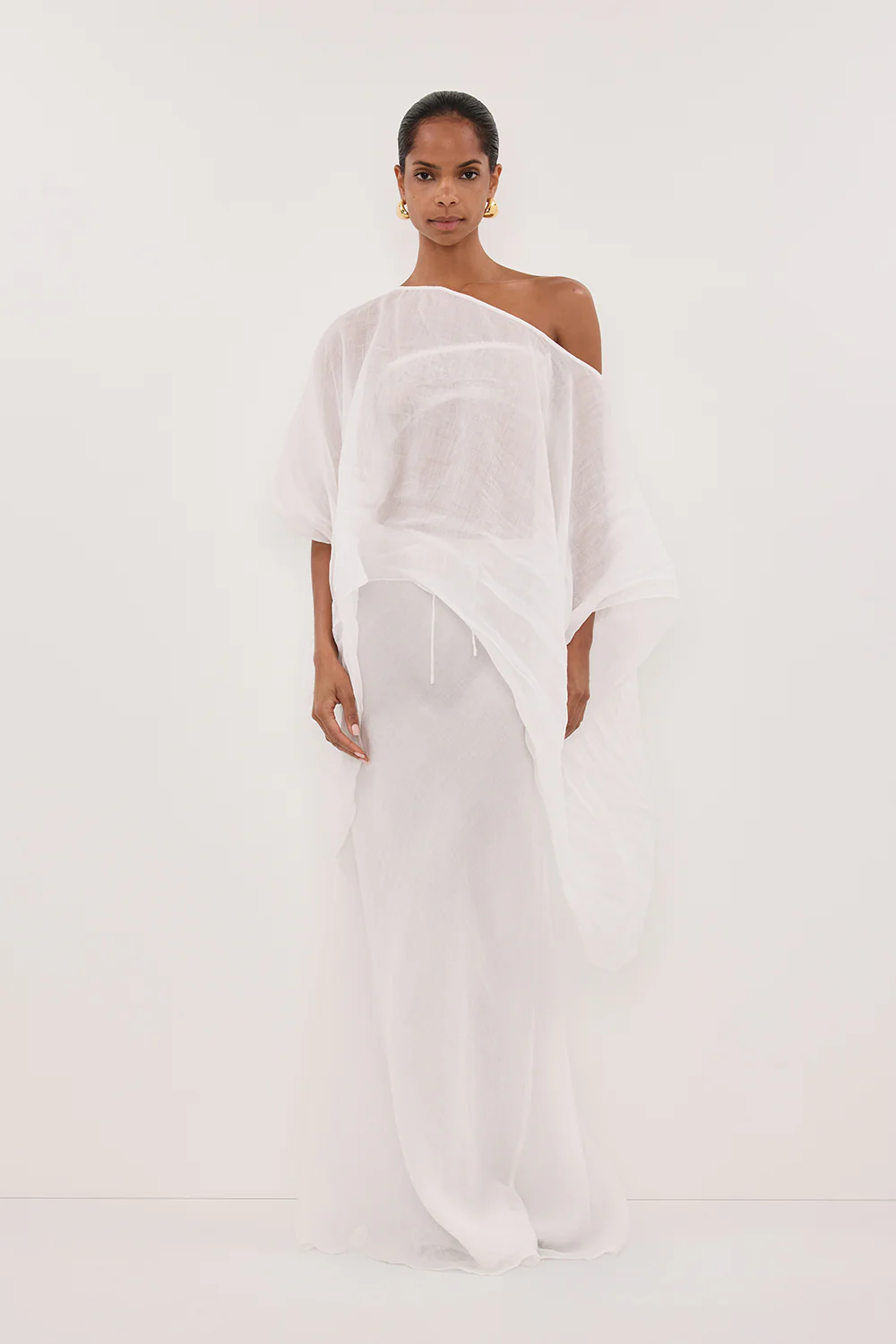 MAISON WHITE RAMIE BAIS MIDI SKIRT - Yukikoi