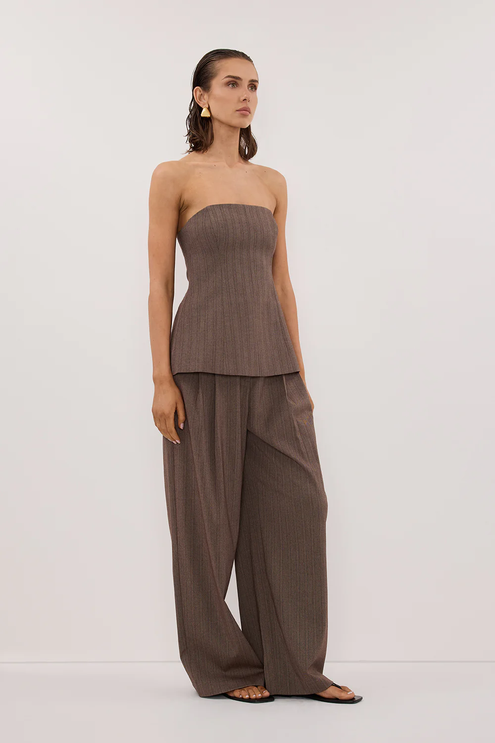 HAILEY CHOC STRIPE RELAXED PANT - Yukikoi