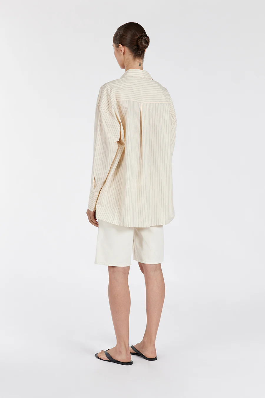 RILEY CREAM COTTON STRIPE SHIRT - Yukikoi