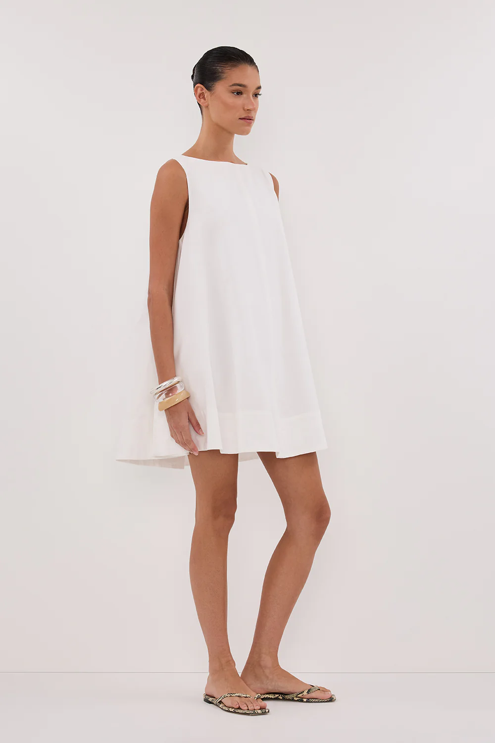 MAISIE WHITE POPLIN MINI DRESS - Yukikoi