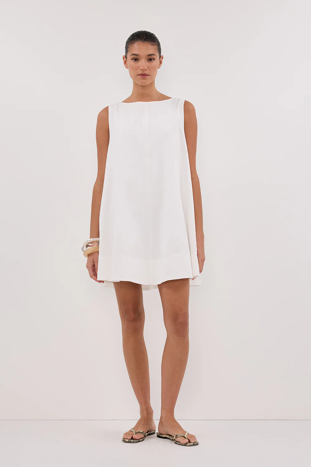 MAISIE WHITE POPLIN MINI DRESS - Yukikoi