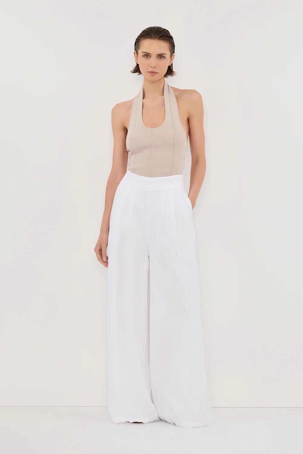 CODY WHITE WIDE LINEN PANT - Yukikoi