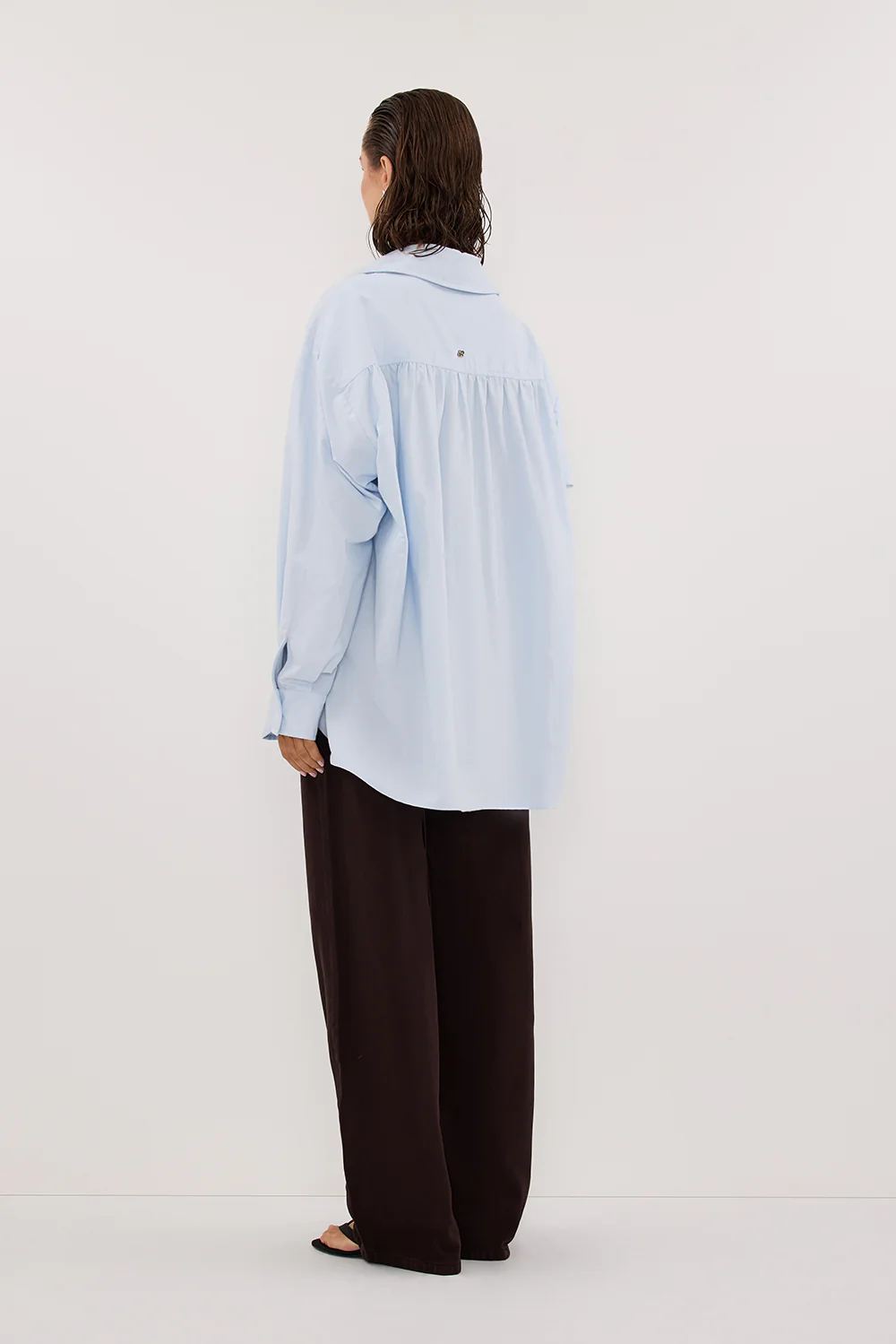 RHEA 2.0 ICE BLUE OVERSIZED COTTON SHIRT - Yukikoi