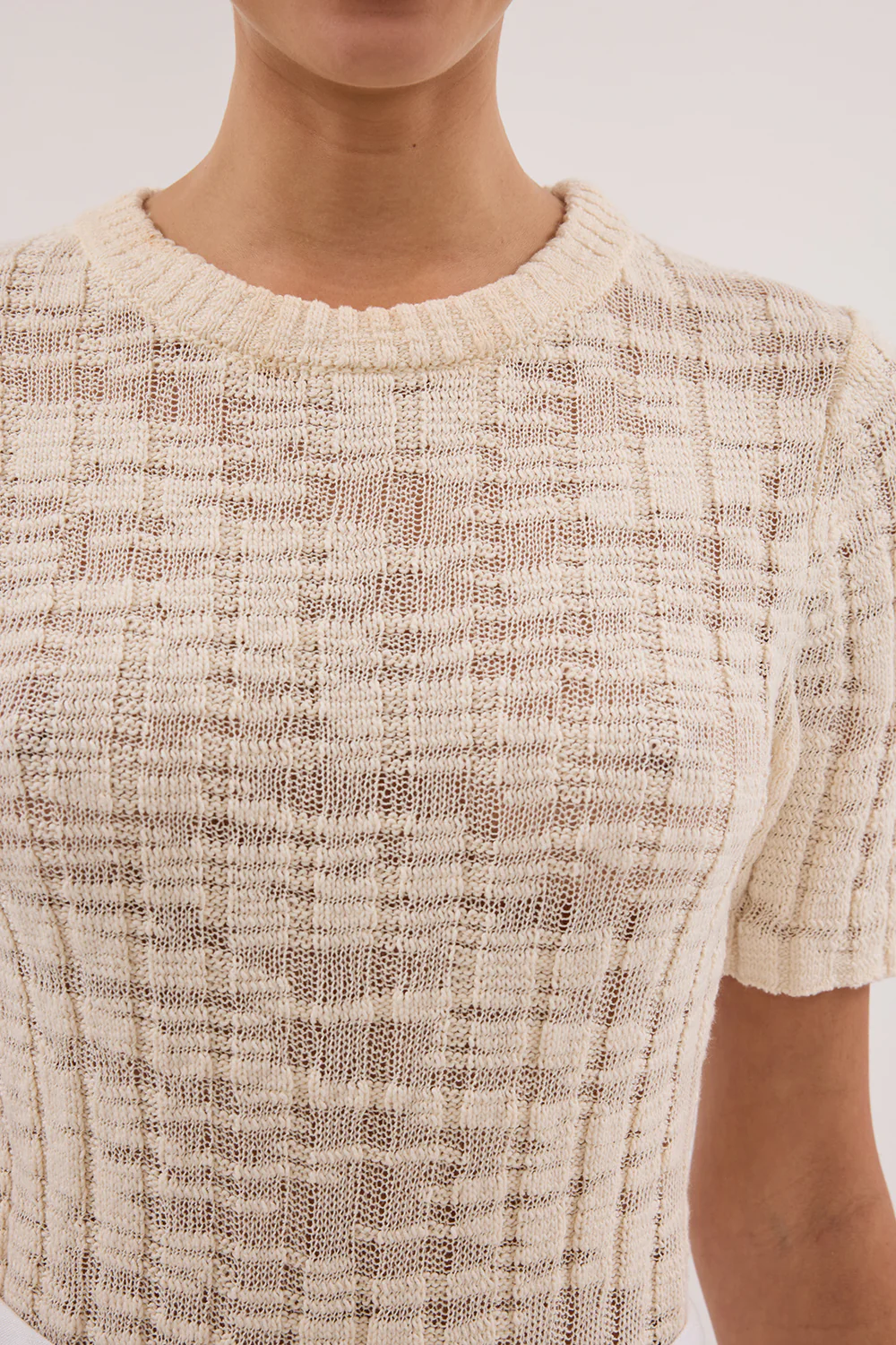 CIA NATURAL CAP SLEEVE KNIT TEE - Yukikoi