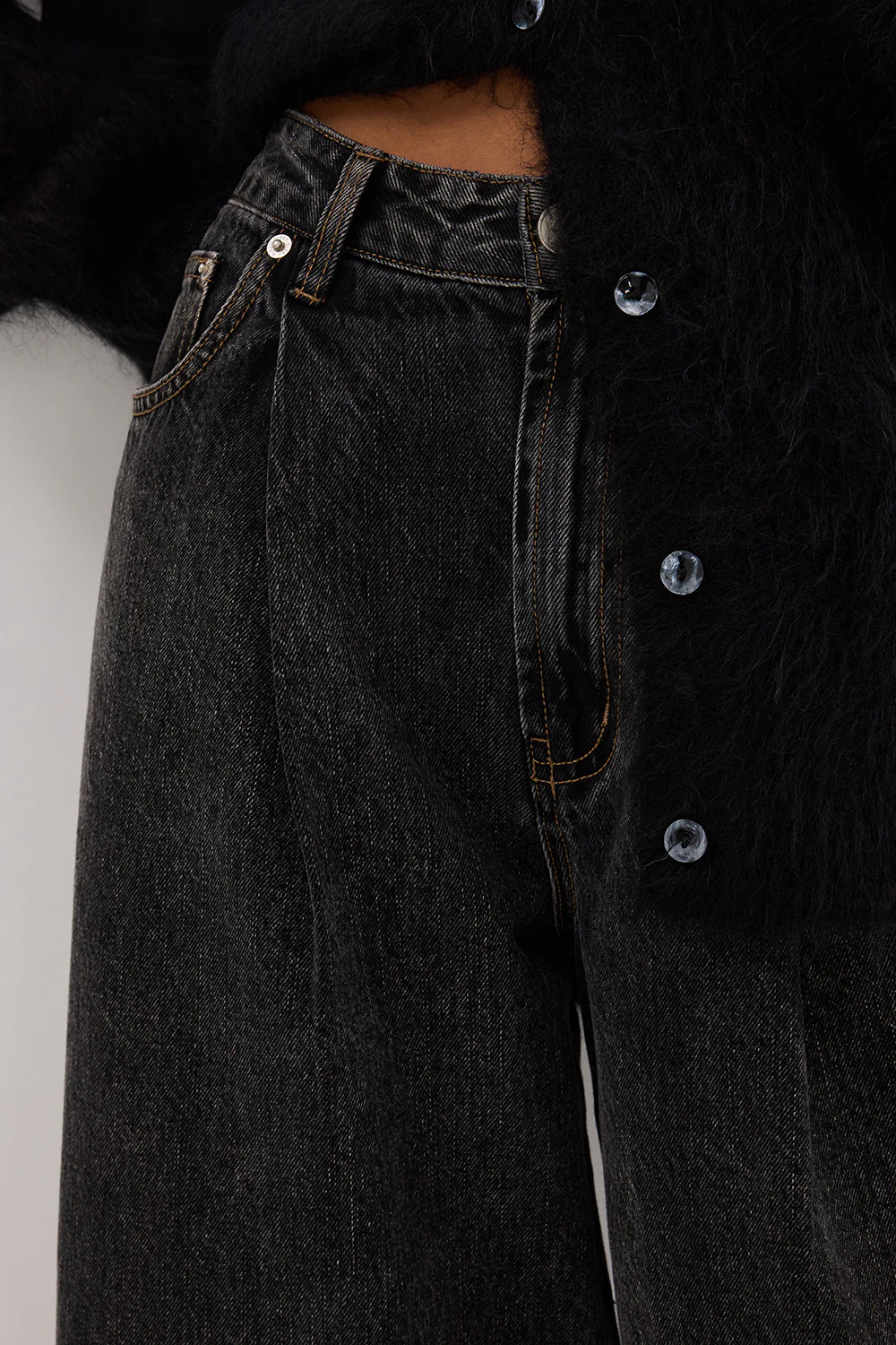 STERLING WASHED BLACK DENIM JEAN - Yukikoi