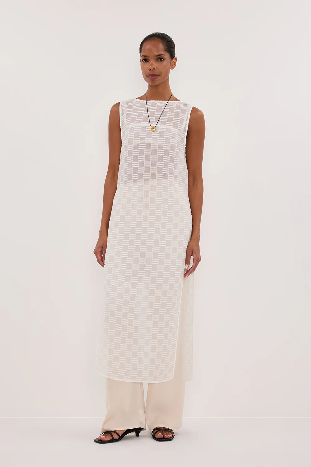 ELBA WHITE SHEER TUNIC TOP - Yukikoi