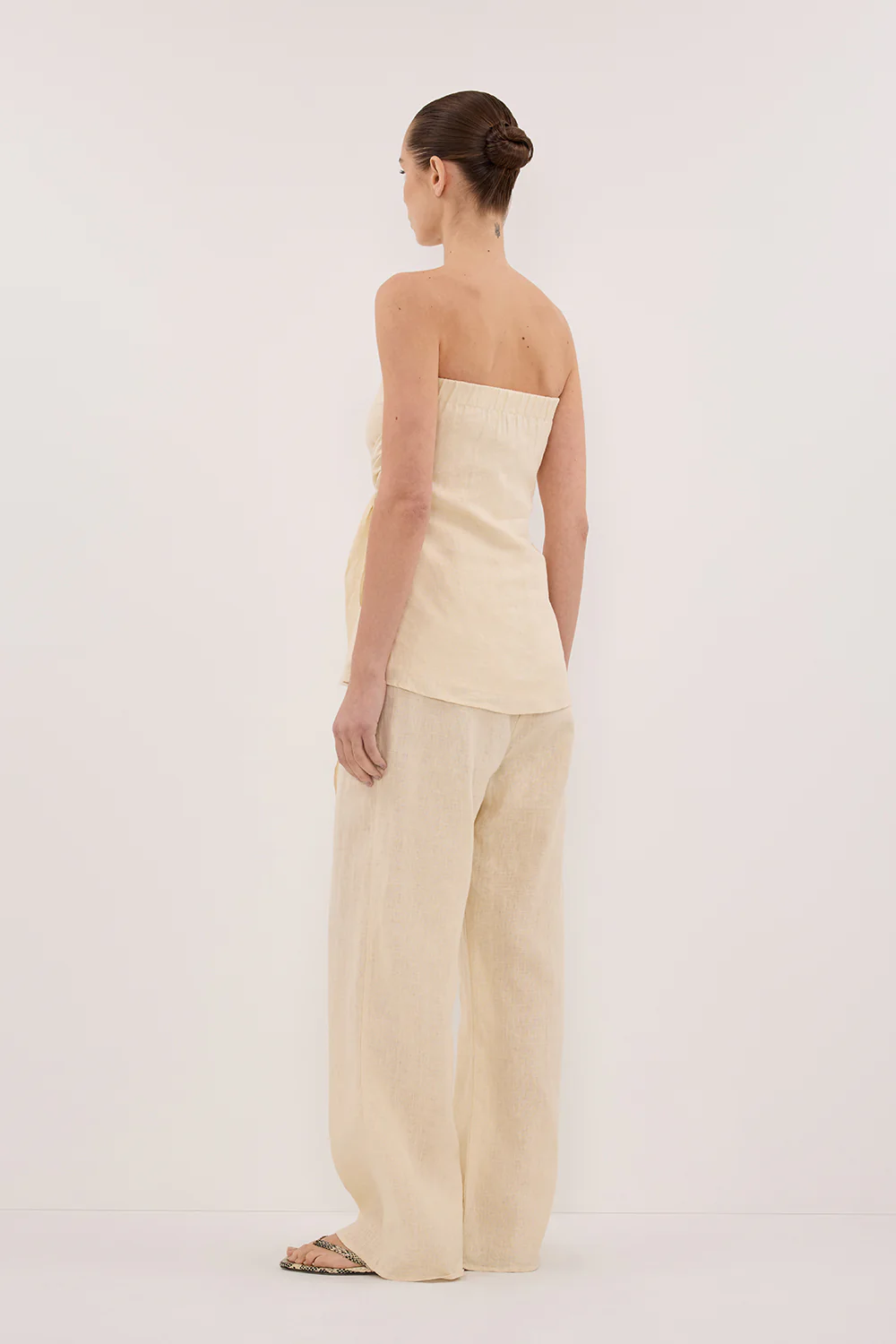 CARLA BUTTERMILK DRAWSTRING LINEN PANT - Yukikoi