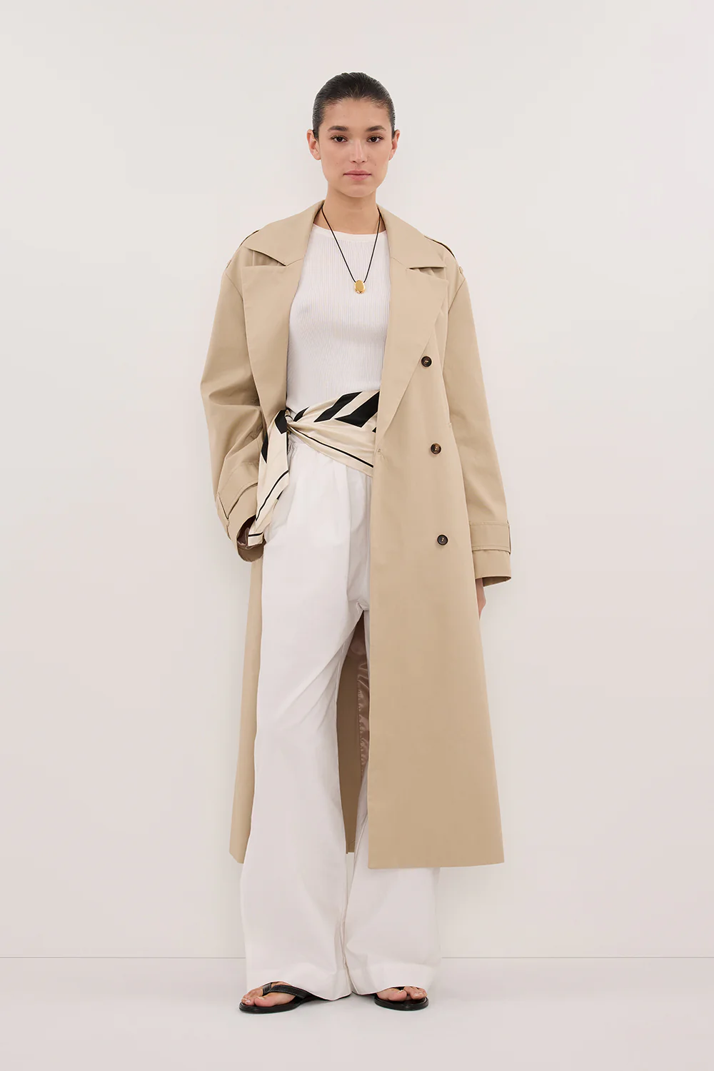 GABRIEL NATURAL BELTED TRENCH COAT - Yukikoi