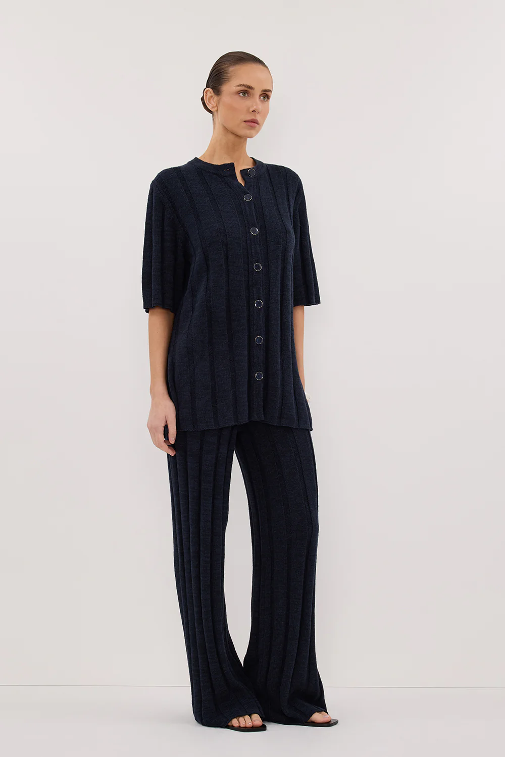 JAZZ INDIGO WIDE LEG KNIT PANT - Yukikoi