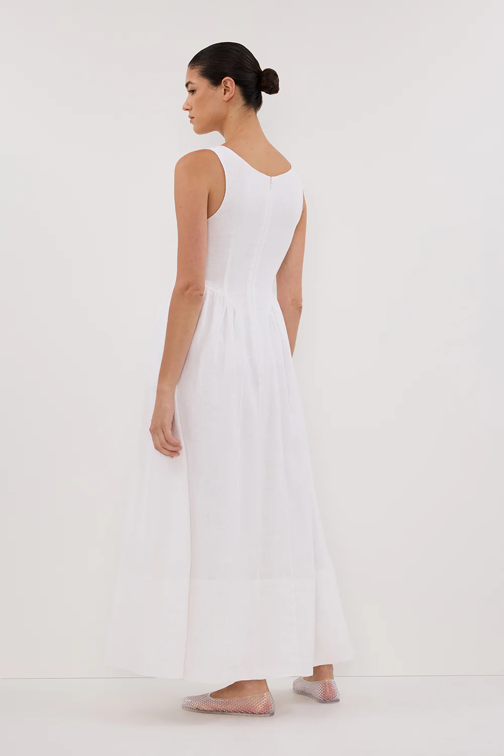 IBIZA WHITE LINEN DRESS - Yukikoi