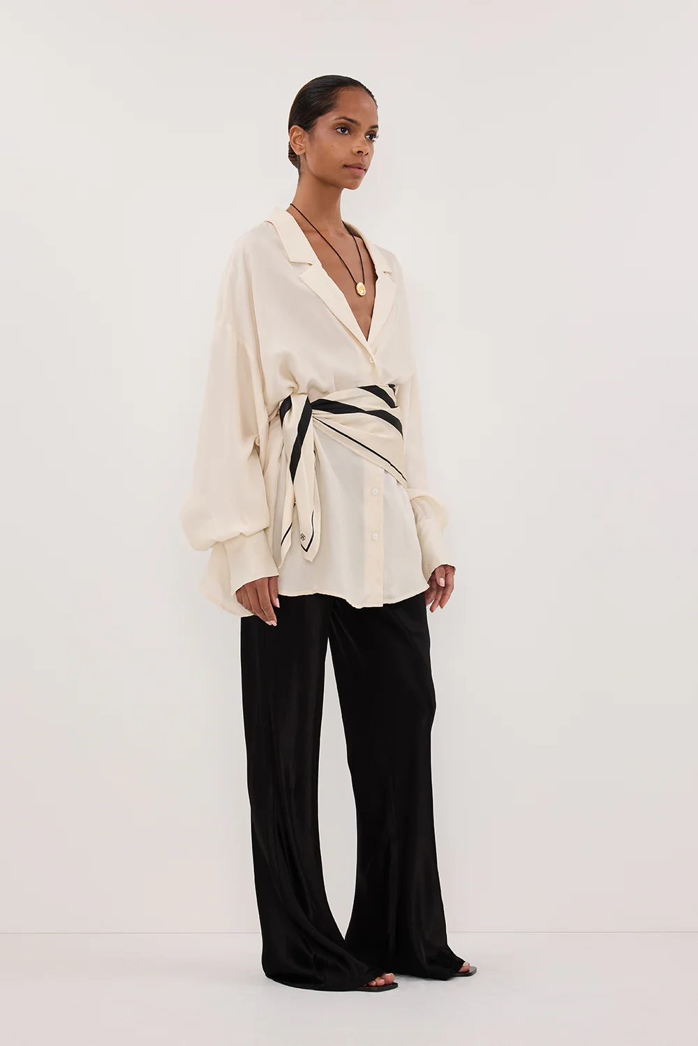 LUCILLE STRAW LONG SLEEVE CUPRO SHIRT - PRE ORDER - Yukikoi