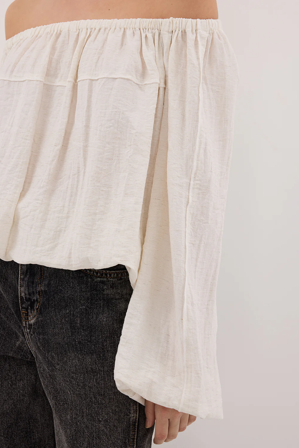 SHANIYA CREAM MARLE LONG SLEEVE TOP - Yukikoi