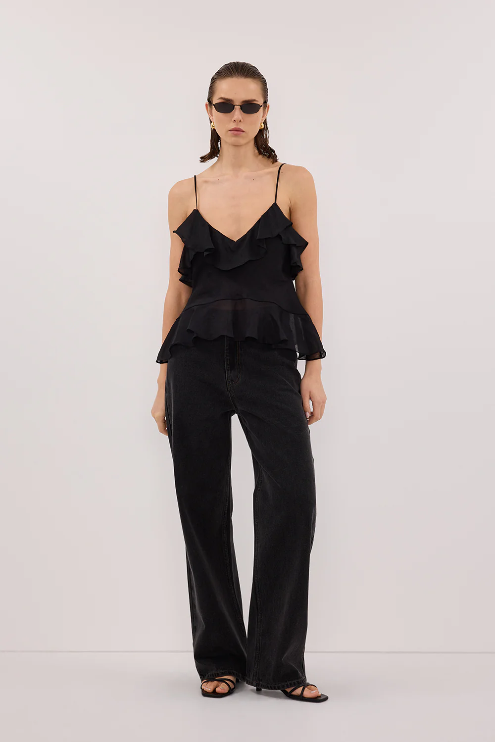 SARA BLACK RAMIE CAMI TOP - Yukikoi