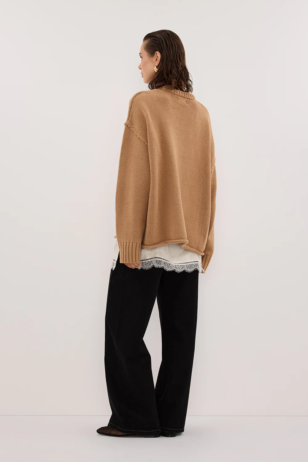ROY WHEAT LONGLINE KNIT JUMPER - Yukikoi